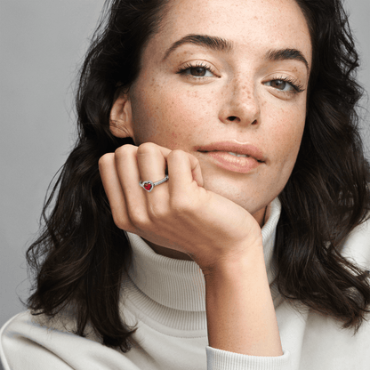 Anel Coracao Vermelho Elevado - 198421C02