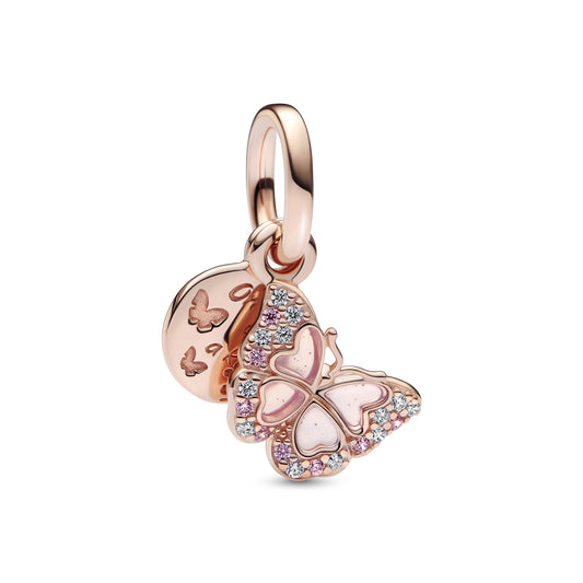 Charm Ouro Rose Pendente Borboletas - 782555C01