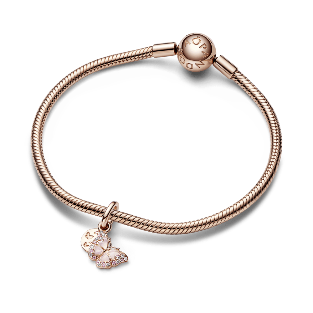 Charm Ouro Rose Pendente Borboletas - 782555C01