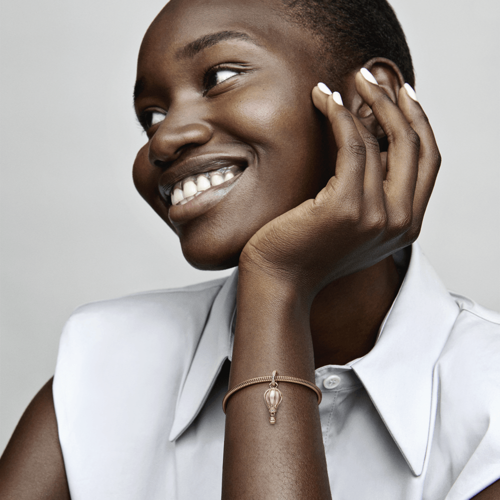 Charm Pendente Balao De Ar Quente Rosa Brilhante - 789434C01