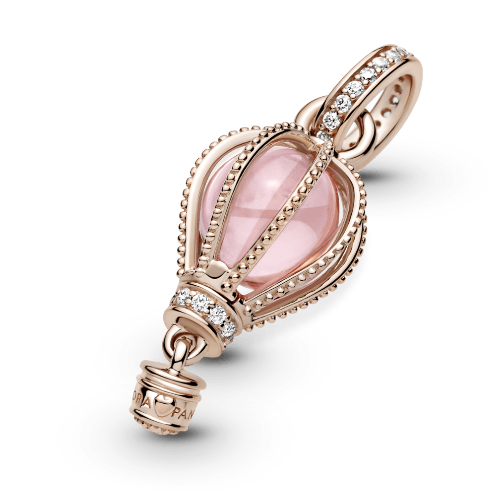 Charm Pendente Balao De Ar Quente Rosa Brilhante - 789434C01