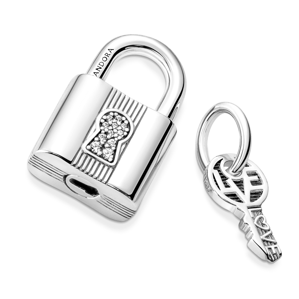 Charm Pendente Prata Cadeado E Chave - 790088C01