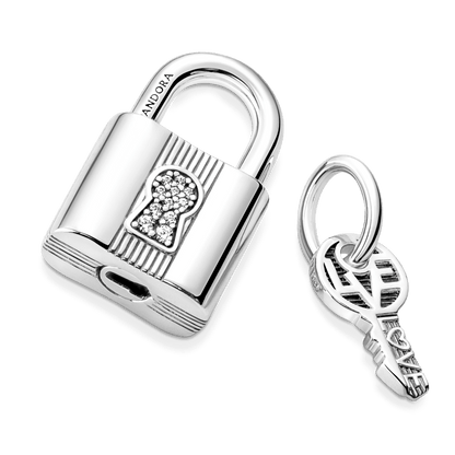 Charm Pendente Prata Cadeado E Chave - 790088C01