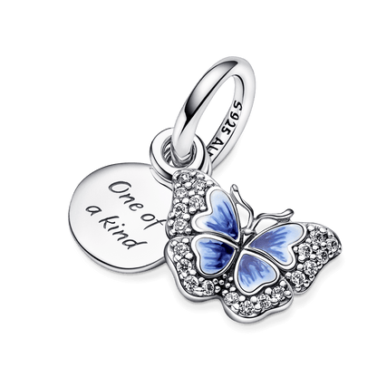 Charm Prata Pendente Borboleta Azul - 790757C01