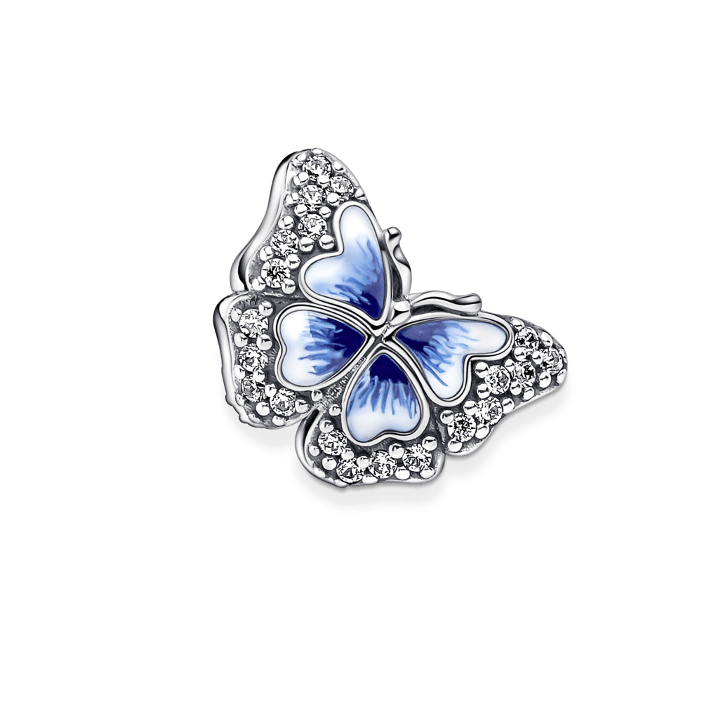 Charm Prata Borboleta Azul Brilhante - 790761C01