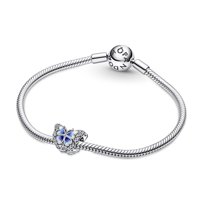 Charm Prata Borboleta Azul Brilhante - 790761C01