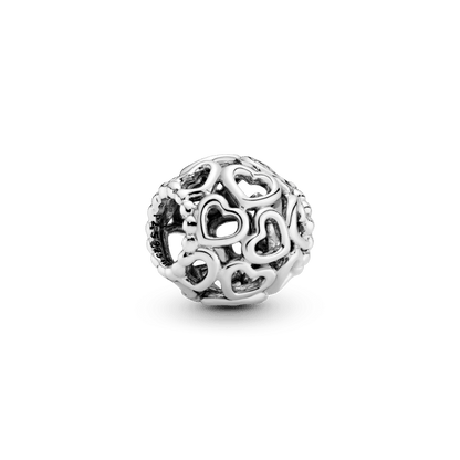 Charm Prata Separador Coracoes Vazados - 790964