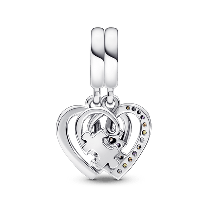 Charm Prata Pendente Coração e Quebra-Cabeça Divisível - 792239C01