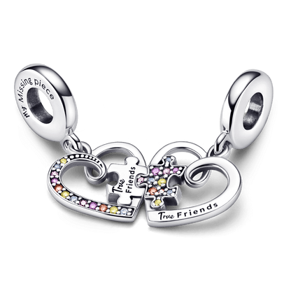 Charm Prata Pendente Coração e Quebra-Cabeça Divisível - 792239C01