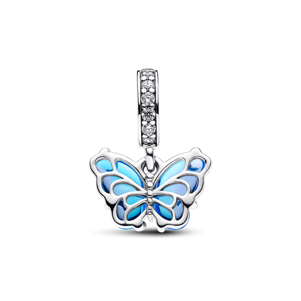 Charm Pendente Borboleta Em Vidro Murano Azul - 792698C01