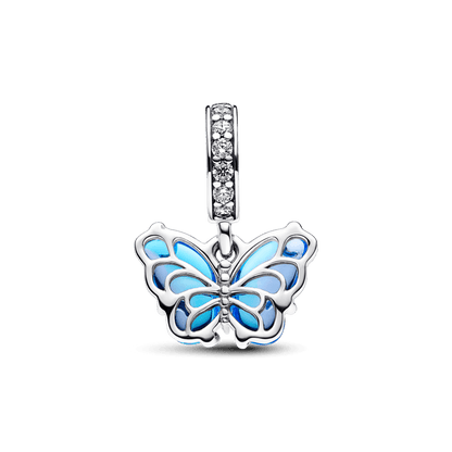 Charm Pendente Borboleta Em Vidro Murano Azul - 792698C01