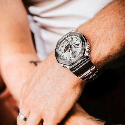 Relógio Casio G-Shock G-Steel Masculino Prateado - GM-2110D-7ADR