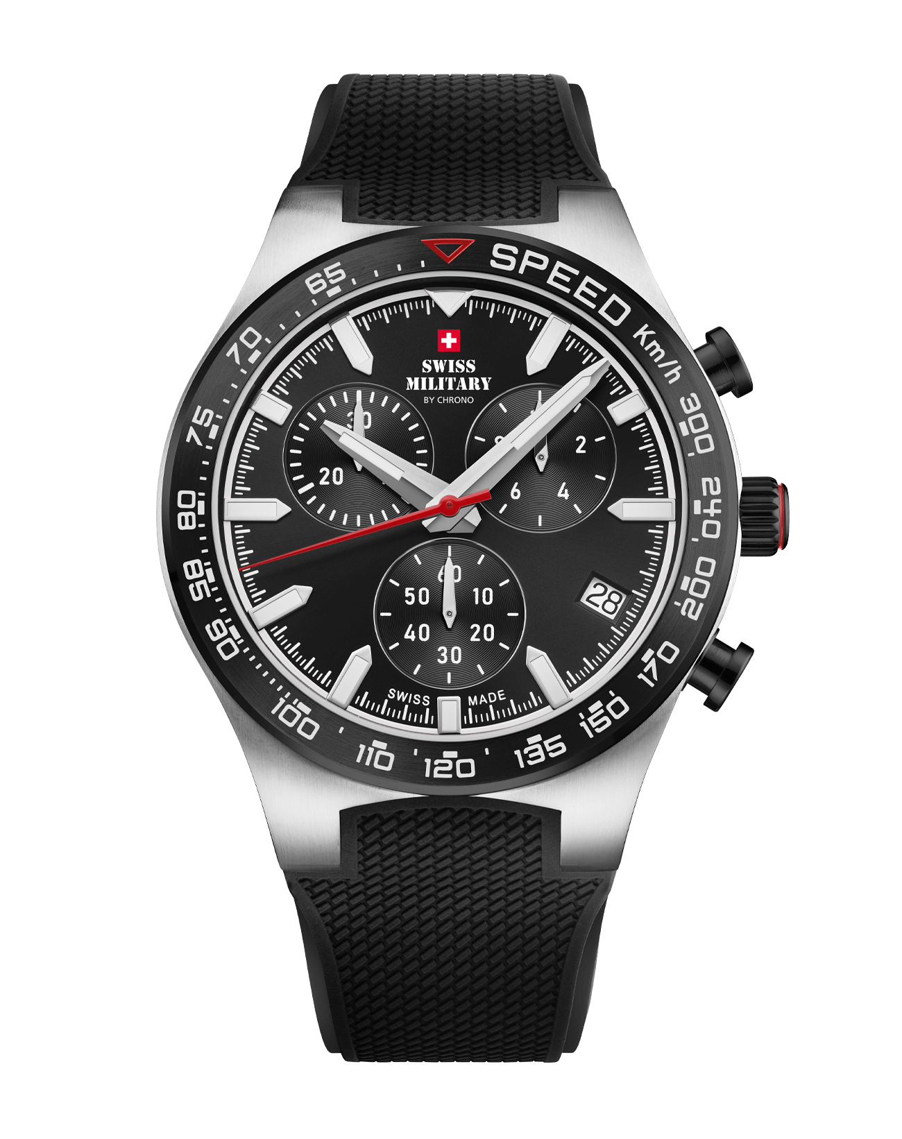 Relógio Cronógrafo Swiss Military –  SM34115.05 - Speed Borracha Preto