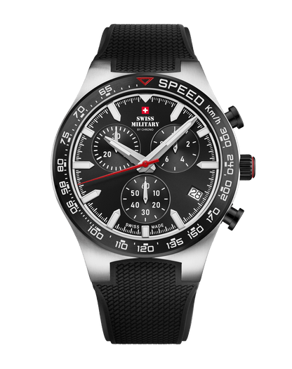 Relógio Cronógrafo Swiss Military –  SM34115.05 - Speed Borracha Preto