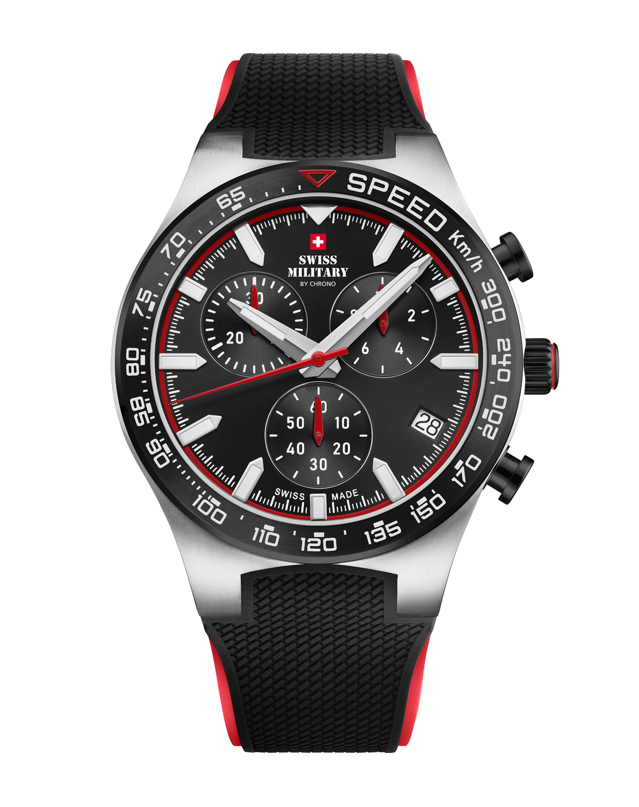 Relógio Cronógrafo Swiss Military –  SM34115.05 - Speed Borracha Preto