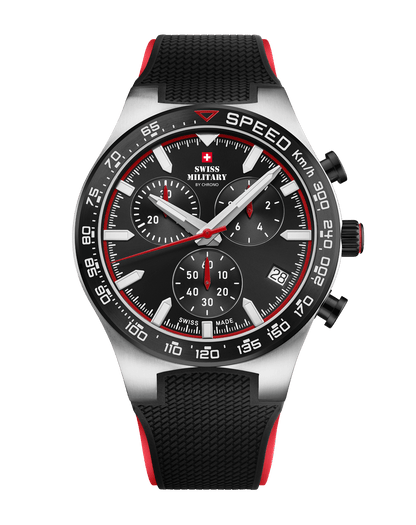 Relógio Cronógrafo Swiss Military –  SM34115.05 - Speed Borracha Preto