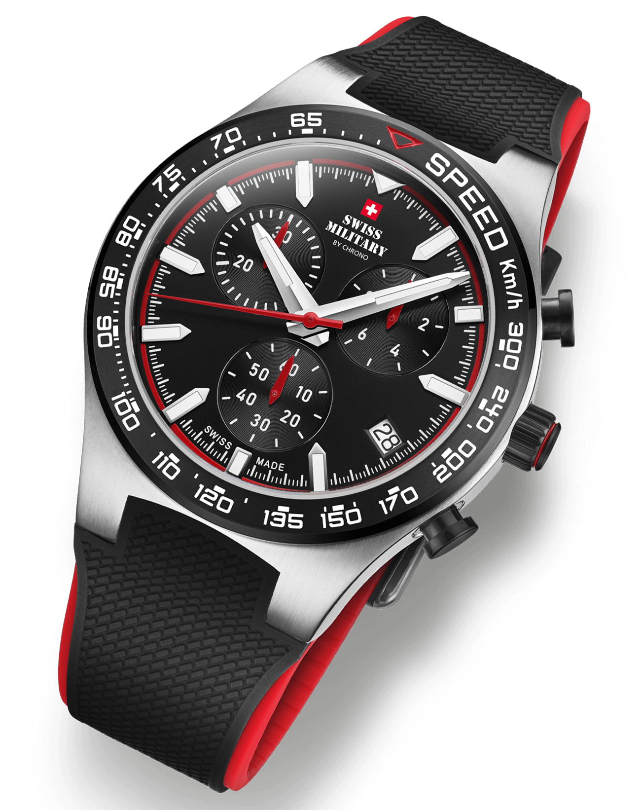 Relógio Cronógrafo Swiss Military –  SM34115.05 - Speed Borracha Preto
