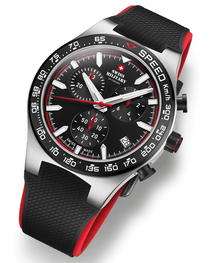 Relógio Cronógrafo Swiss Military –  SM34115.05 - Speed Borracha Preto