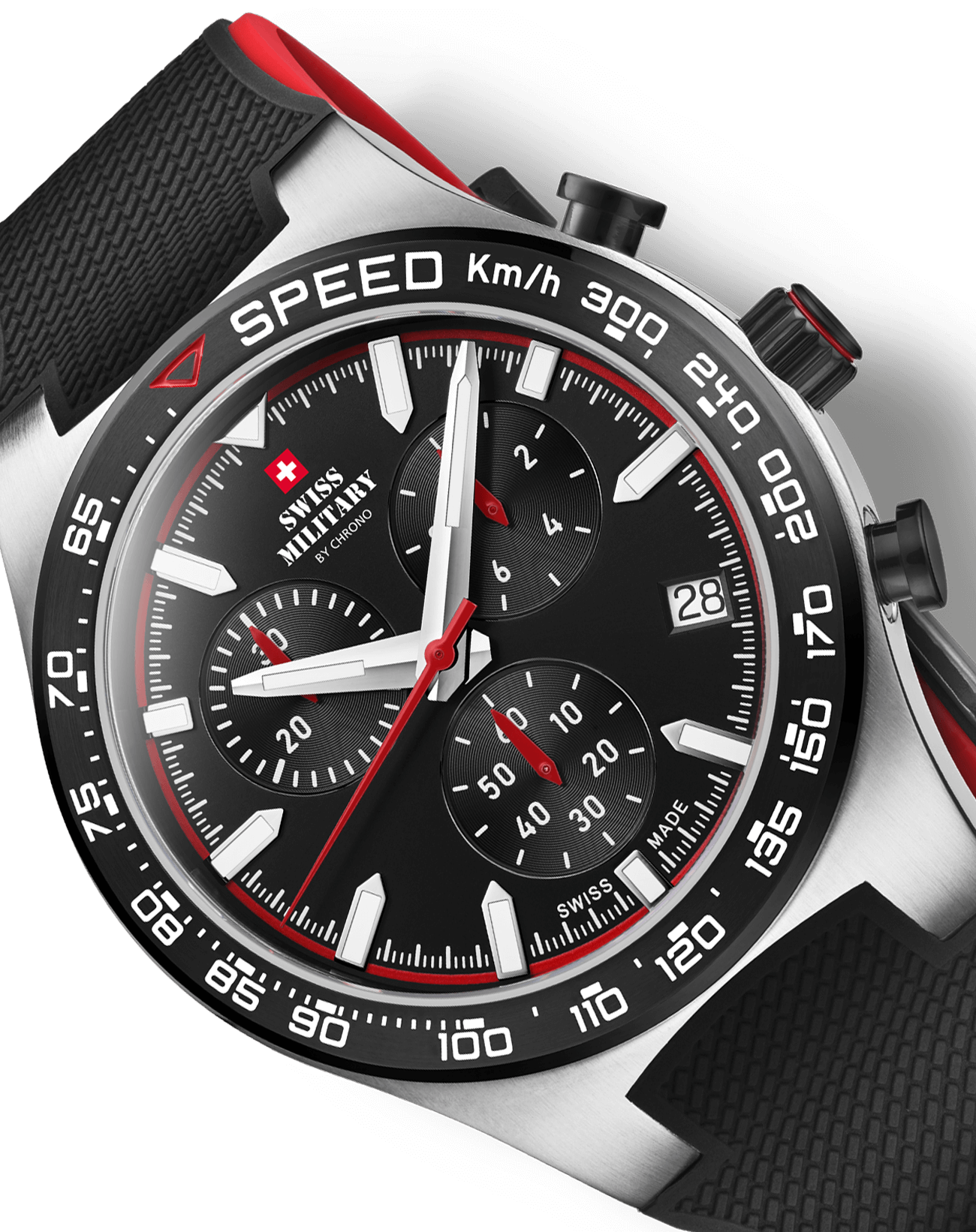 Relógio Cronógrafo Swiss Military –  SM34115.05 - Speed Borracha Preto