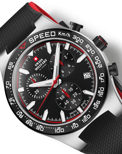 Relógio Cronógrafo Swiss Military –  SM34115.05 - Speed Borracha Preto