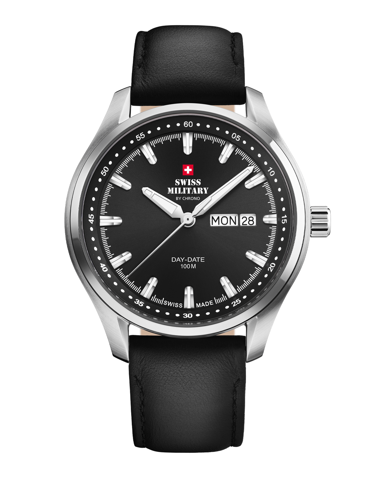 Relógio Swiss Military  SM34116.04 Clássico Masculino - Pulseira de Couro Preta