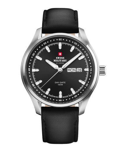Relógio Swiss Military  SM34116.04 Clássico Masculino - Pulseira de Couro Preta