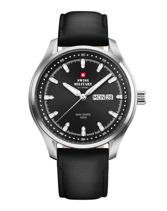 Relógio Swiss Military  SM34116.04 Clássico Masculino - Pulseira de Couro Preta
