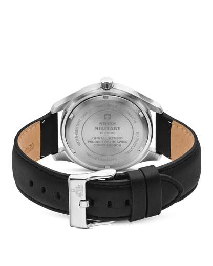 Relógio Swiss Military  SM34116.04 Clássico Masculino - Pulseira de Couro Preta