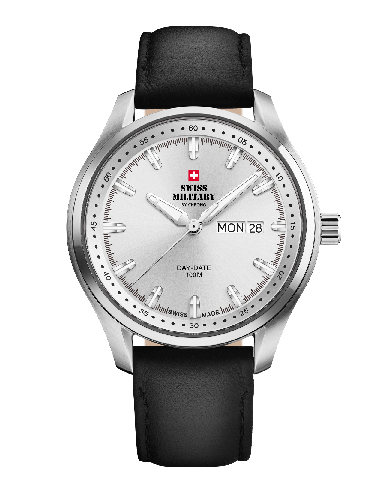 Relógio Swiss Military  SM34116.04 Clássico Masculino - Pulseira de Couro Preta