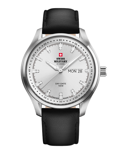 Relógio Swiss Military  SM34116.04 Clássico Masculino - Pulseira de Couro Preta