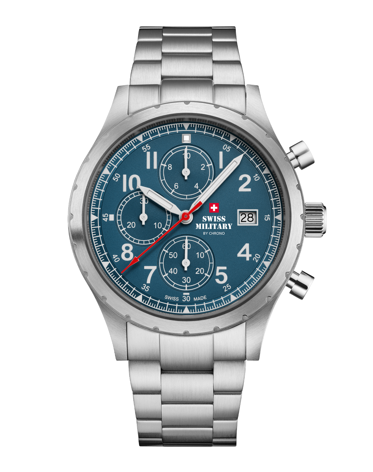 Relógio Swiss Military  SM34117.02 - Cronógrafo de Campo – Aço Azul ou Verde