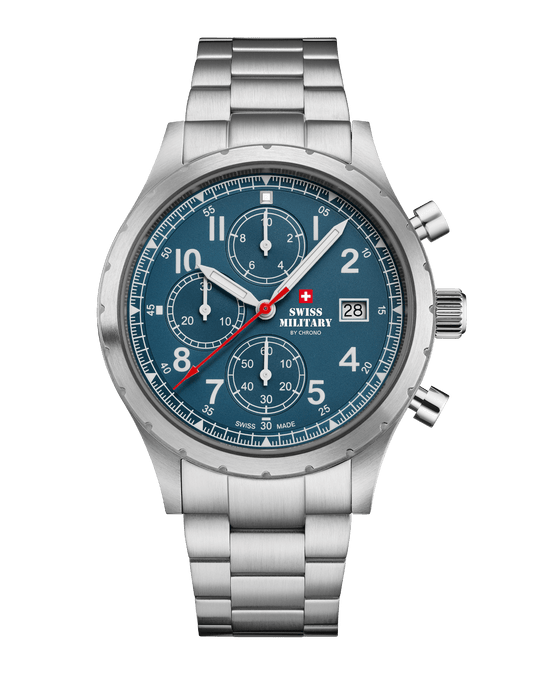 Relógio Swiss Military  SM34117.02 - Cronógrafo de Campo – Aço Azul ou Verde