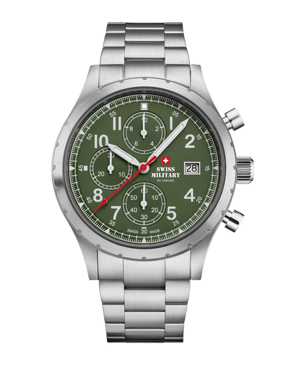 Relógio Swiss Military  SM34117.02 - Cronógrafo de Campo – Aço Azul ou Verde