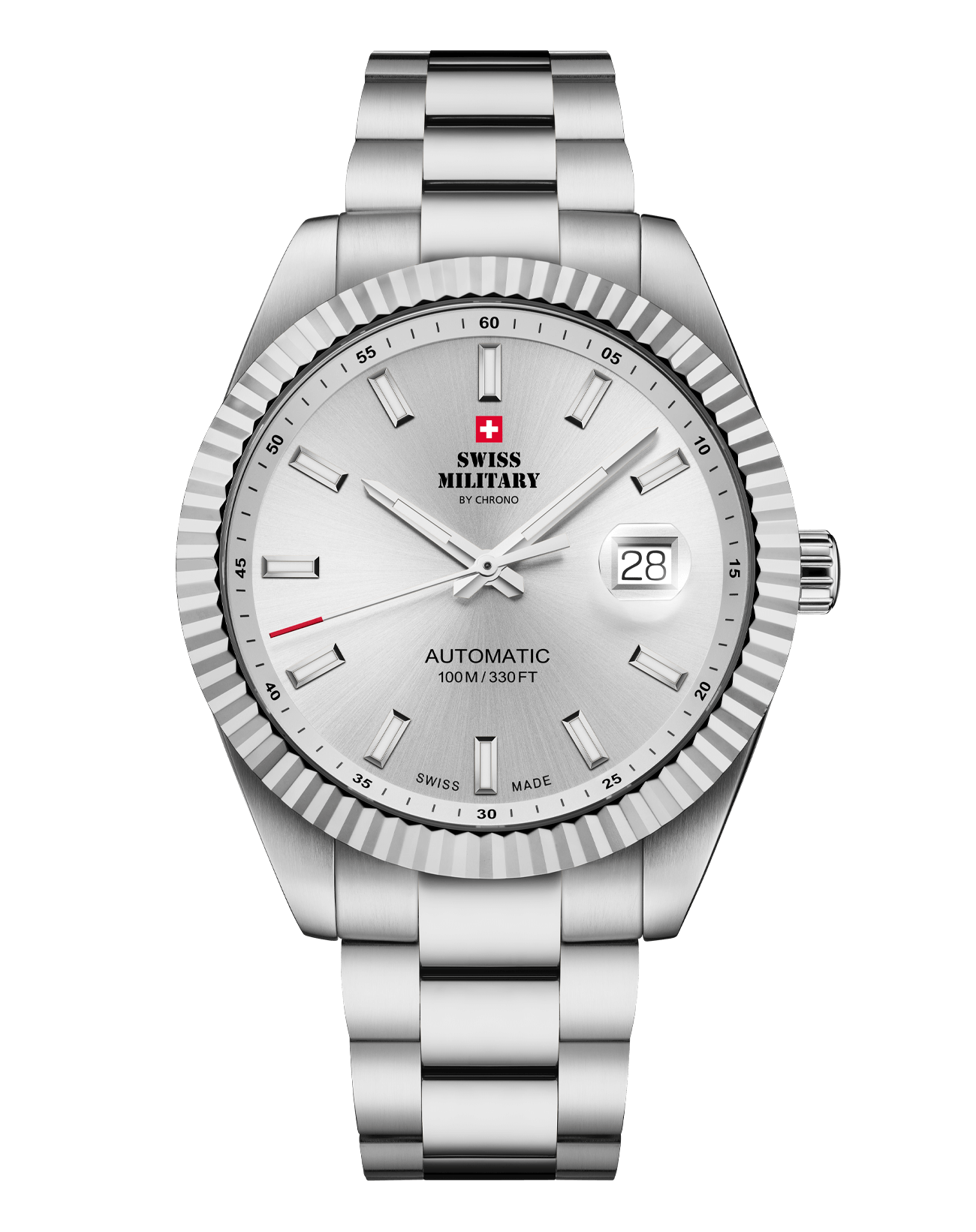 Relógio Clássico Automático Swiss Military  SMA34110.01 – Aço Mostrador Preto