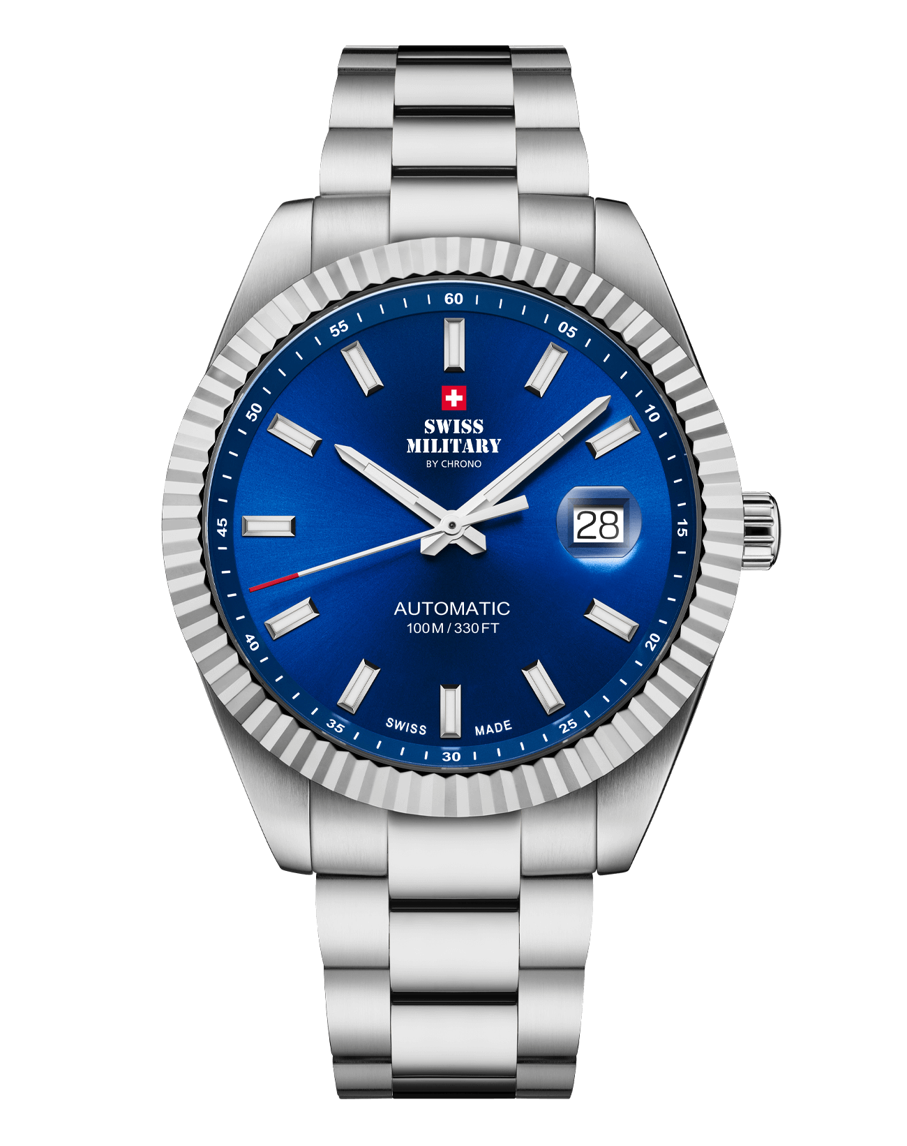 Relógio Clássico Automático Swiss Military  SMA34110.01 – Aço Mostrador Preto