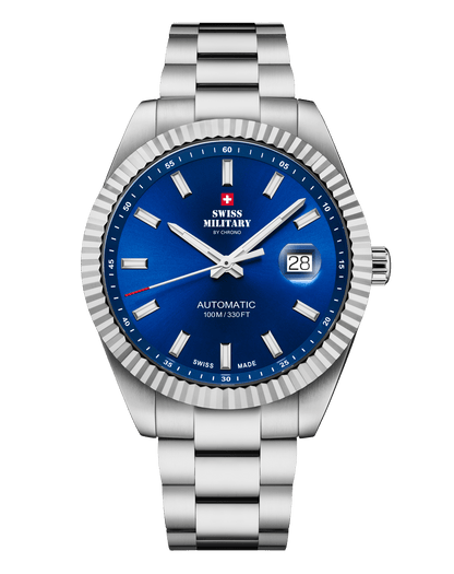 Relógio Clássico Automático Swiss Military  SMA34110.01 – Aço Mostrador Preto
