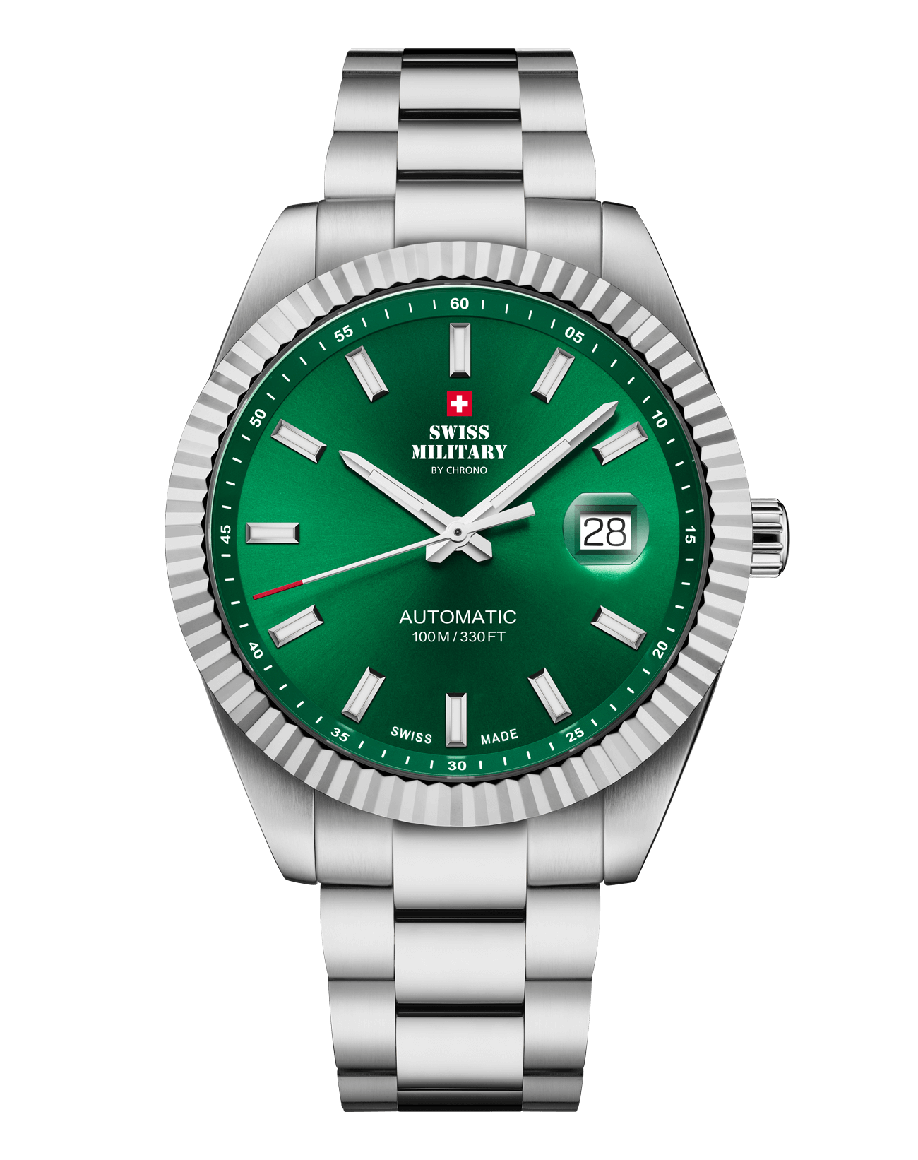 Relógio Clássico Automático Swiss Military  SMA34110.01 – Aço Mostrador Preto