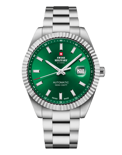 Relógio Clássico Automático Swiss Military  SMA34110.01 – Aço Mostrador Preto