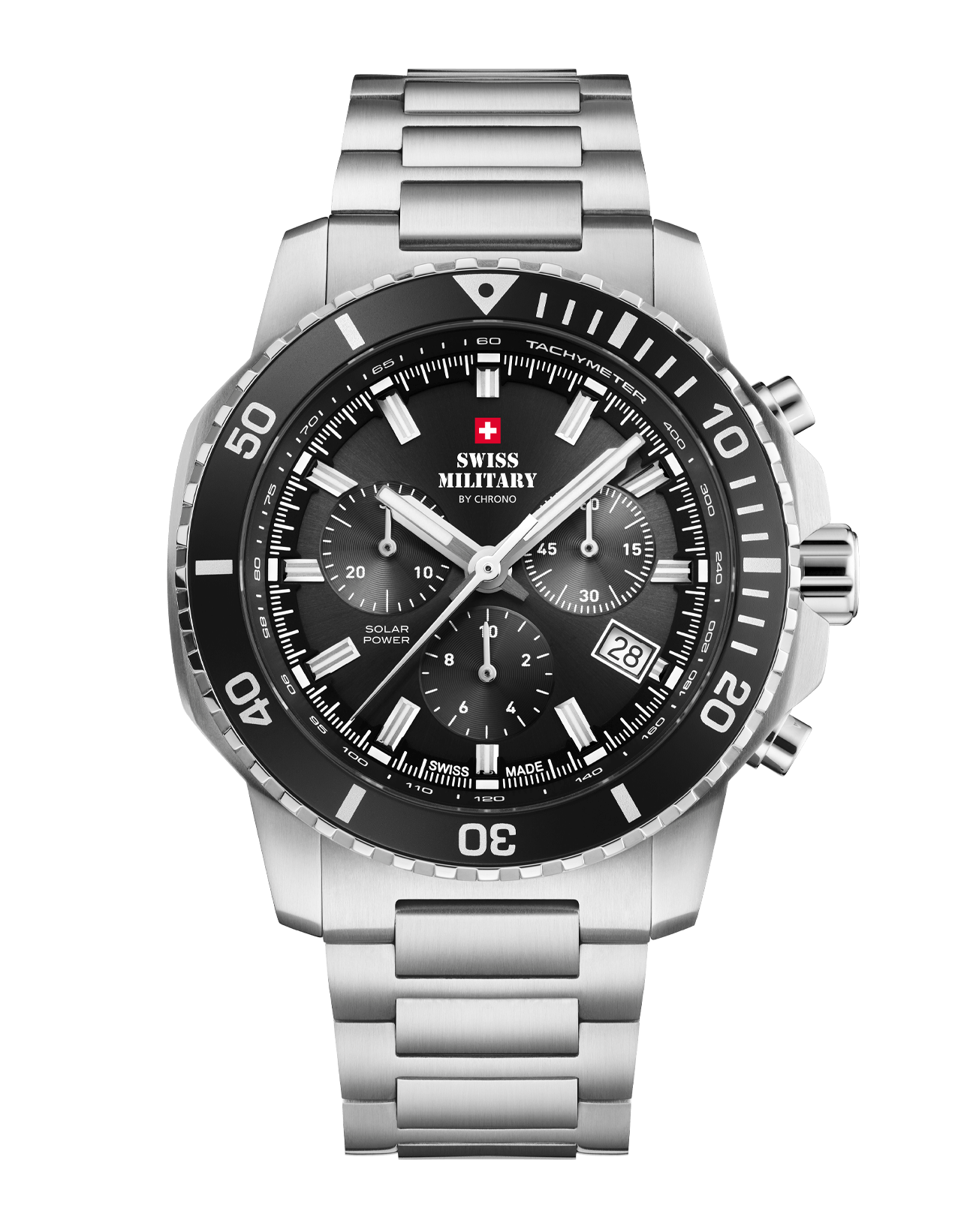 Relógio Cronógrafo Solar Automático Swiss Military SMS34113.02 –  Azul Aço