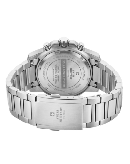 Relógio Cronógrafo Solar Automático Swiss Military SMS34113.02 –  Azul Aço